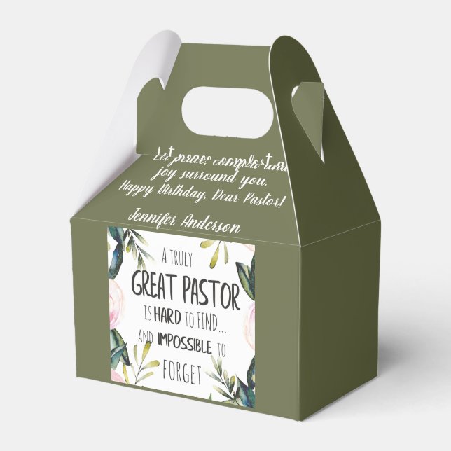 Pastor Birthday Anniversary Christmas Gift Bag Favour Box (Front Side)