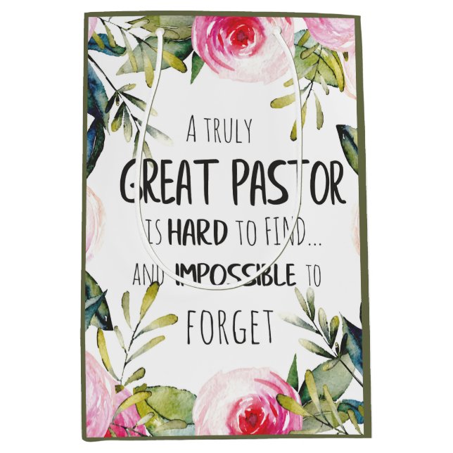 Pastor Birthday Gift Medium Gift Bag (Front)