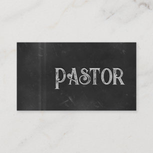 Pastor Black Grunge Chalkboard2 Church Business Card