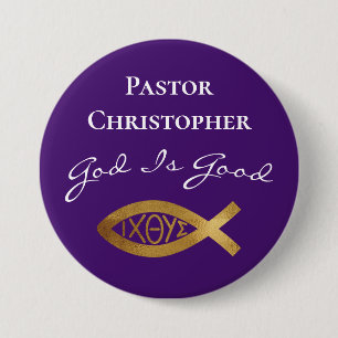 Pastor Christian Church God Is Good Ministry 7.5 Cm Round Badge