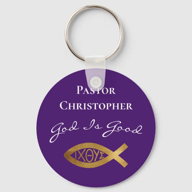Pastor Christian Church God Is Good Ministry Key Ring (Front)