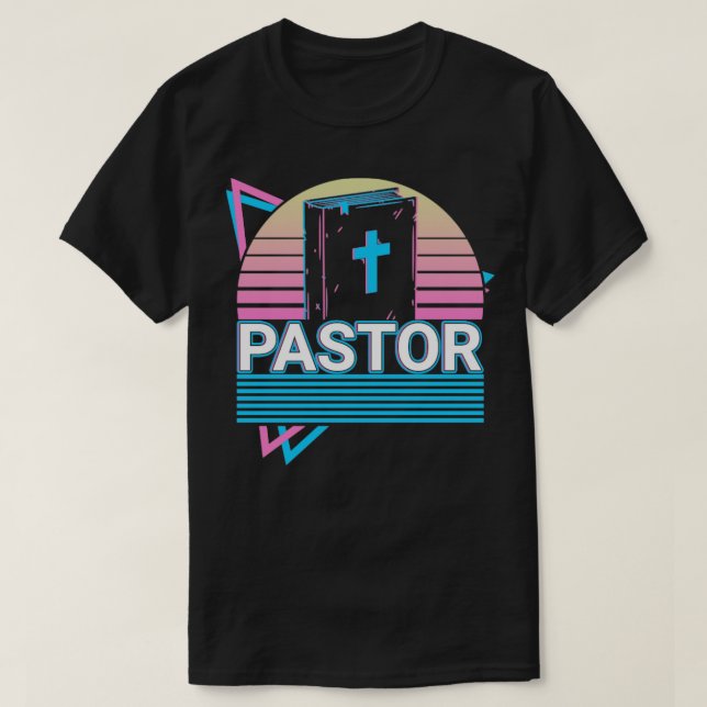 Pastor Christian Church Preacher Retro Gift T-Shirt (Design Front)