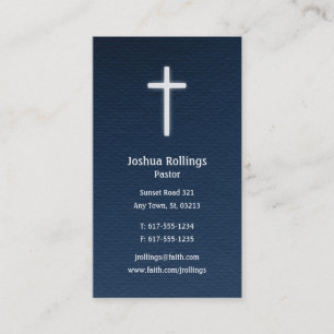 Pastor   Christian Cross Business Card