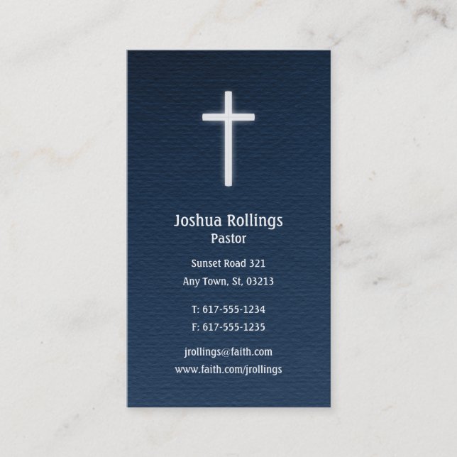 Pastor | Christian Cross Business Card (Front)