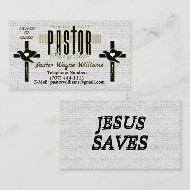 Pastor/Church Personalised Business Card (Front/Back)