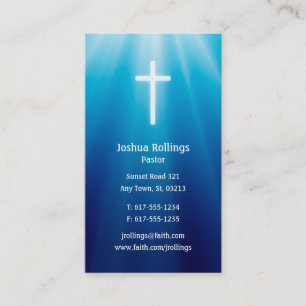 Pastor   Cross Elegant Business Card