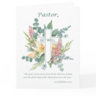 Pastor Get Well Religious Cross with Wildflowers