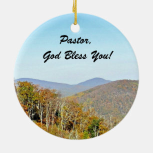 Pastor, God Bless You! Isaiah 52:7 Ceramic Tree Decoration