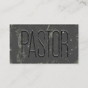 Pastor Grey Grunge Chalkboard Church Business Card