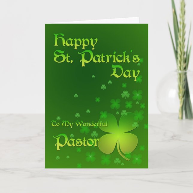 Pastor, Happy St Patrick's day card (Front)