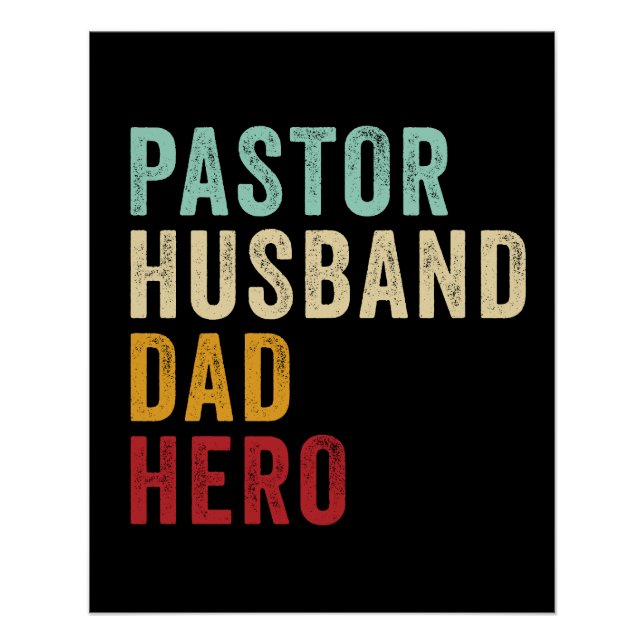 Pastor Husband Dad Hero – Christian Father’s Day  Poster (Front)