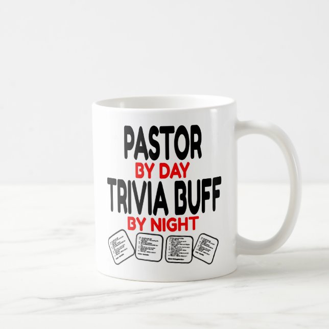 Pastor Loves Playing Trivia  Coffee Mug (Right)