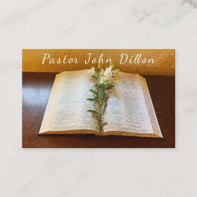 Pastor, Minister, Christian, Bible, Business Cards (Front)