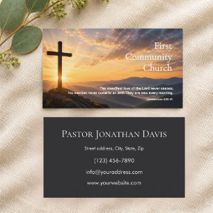Pastor Ministry With Cross Business Card