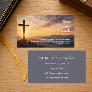 Pastor Ministry With Cross Business Card