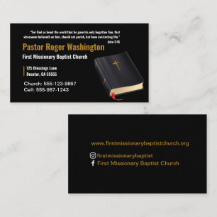 Pastor or Deacon Bible Church Business Card
