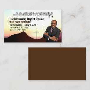 Pastor or Deacon Photo Church Business Card