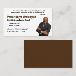 Pastor or Deacon Photo Church Business Card