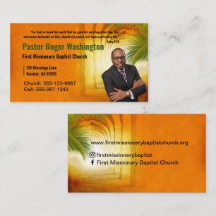 Pastor or Deacon Photo Church Business Card