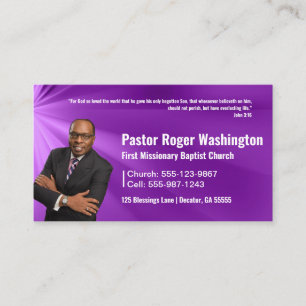 Pastor or Deacon Photo Church Business Card