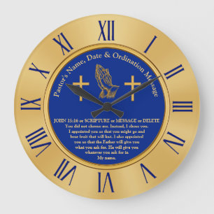 Pastor or Priest Ordination Gifts, Personalised Large Clock