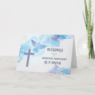 Pastor Ordination Anniversary Blessings Purple  Card
