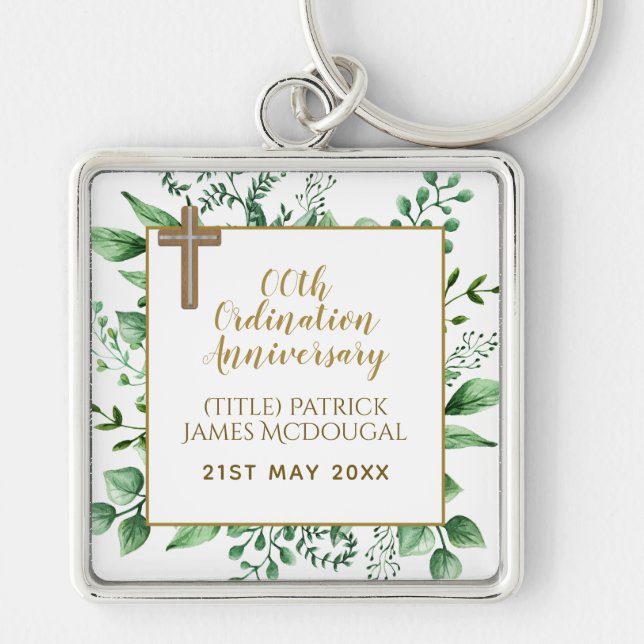 PASTOR Ordination Anniversary Verse - Personalised Key Ring (Front)