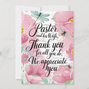 ✝️ Pastor Pastor's Wife Appreciation Anniversary   Thank You Card