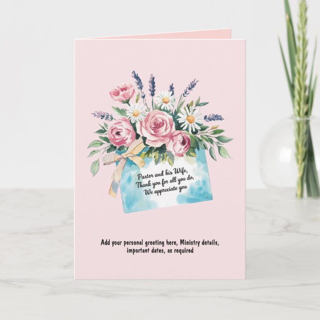 ✝️ Pastor Pastor's Wife Appreciation Anniversary   Thank You Card (Front)