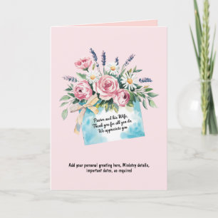 ✝️ Pastor Pastor's Wife Appreciation Anniversary   Thank You Card