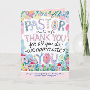 ✝️ Pastor Pastor's Wife Appreciation Anniversary   Thank You Card