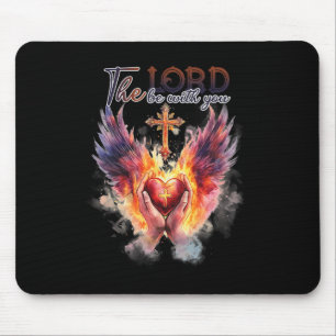 Pastor - Praying Hands Before Sacred Heart Mouse Mat