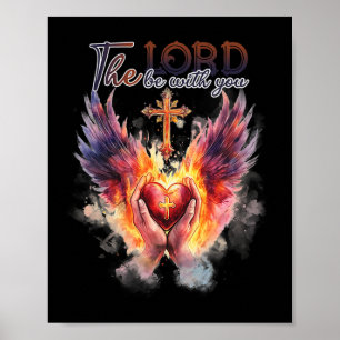Pastor - Praying Hands Before Sacred Heart Poster