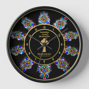 Pastor Priest Ordination Anniversary Stained Glass Clock