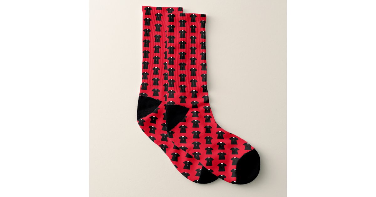 Pastor, Priest, Vicar and Clergy Red Patterned Socks | Zazzle.co.uk
