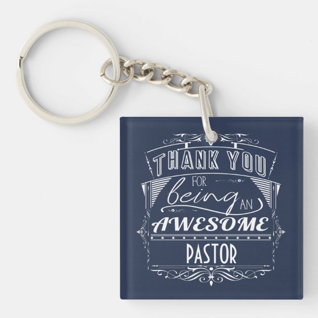 Pastor Thank You Appreciation Key Ring (Front)