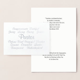 Pastor Thank You Foil Card
