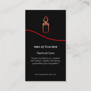 Pastoral Care, golden candle logo Business Card