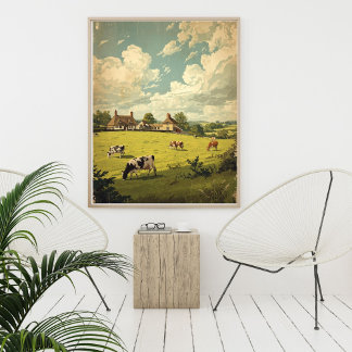 Pastoral Charm – Vintage English Countryside Art Poster