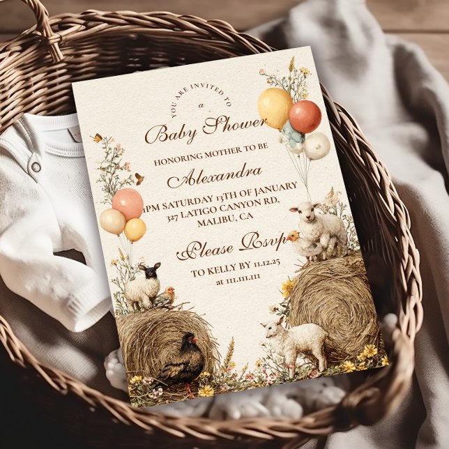 Pastoral Countryside Barn Baby Shower Invitation (Creator Uploaded)