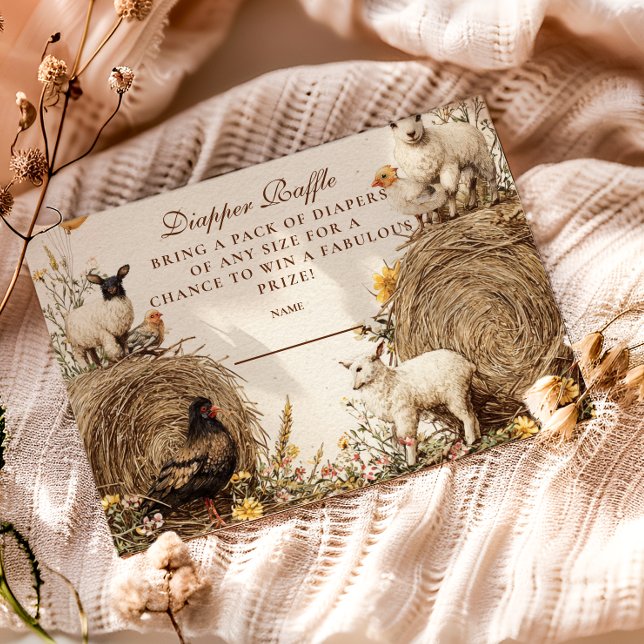 Pastoral Countryside Barn Diapper Raffle Enclosure Card (Creator Uploaded)
