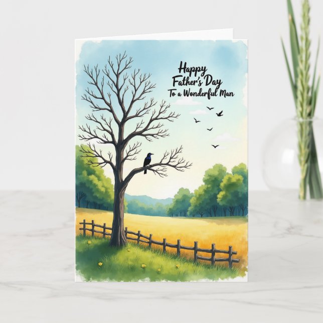Pastoral Fathers Day Tree Card (Front)