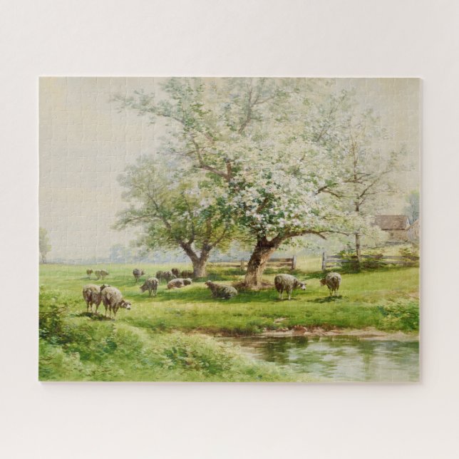 Pastoral Landscape with Sheep Grazing Jigsaw Puzzle (Horizontal)