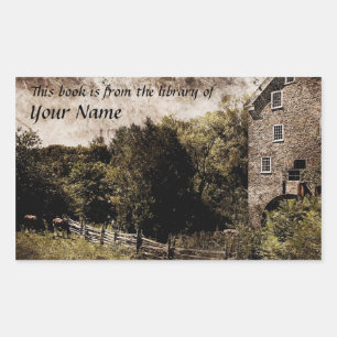 Pastoral library sticker bookplate