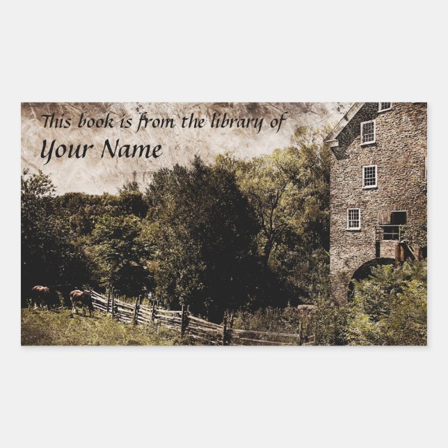 Pastoral library sticker bookplate (Front)