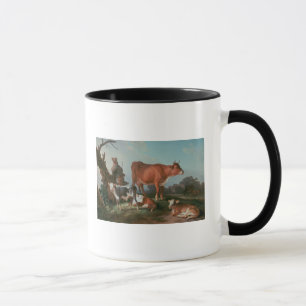 Pastoral scene with a cowherd mug