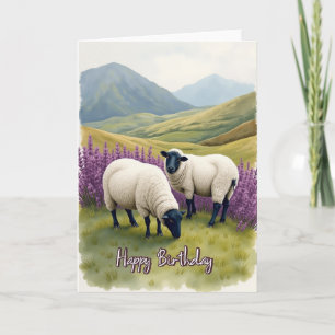 Pastoral Sheep Birthday Card