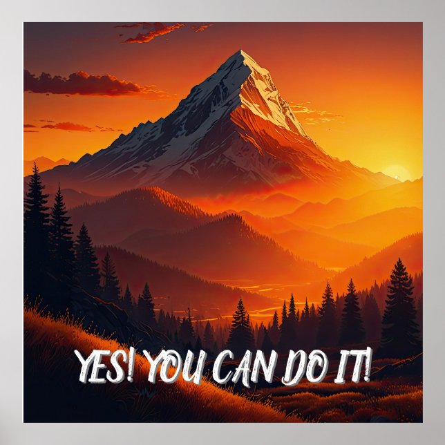 Pastoral Sunset Mountain Landscape Poster (Front)