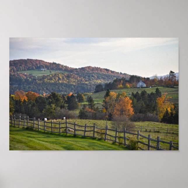 Pastoral Vermont in Autumn Poster (Front)