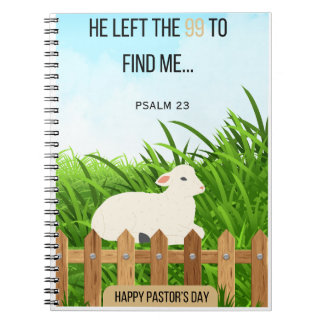 pastors day notebook, sheep notebook, psalms23 notebook